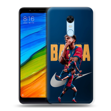 Силиконовый противоударный чехол на Xiaomi RedMi 5 Plus с принтом Барселона Barca Yamal Силиконовый противоударный чехол на Xiaomi RedMi 5 Plus с принтом Барселона Barca Yamal