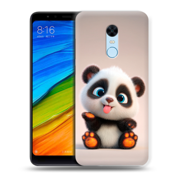 Силиконовый противоударный чехол на Xiaomi RedMi 5 Plus с принтом милая панда Силиконовый противоударный чехол на Xiaomi RedMi 5 Plus с принтом милая панда