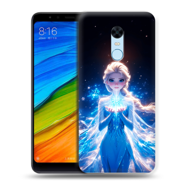 Силиконовый противоударный чехол на Xiaomi RedMi 5 Plus с принтом Холодное сердце Frozen Силиконовый противоударный чехол на Xiaomi RedMi 5 Plus с принтом Холодное сердце Frozen