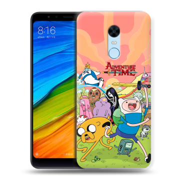Силиконовый противоударный чехол на Xiaomi RedMi 5 Plus с принтом Adventure time Время приключений Силиконовый противоударный чехол на Xiaomi RedMi 5 Plus с принтом Adventure time Время приключений