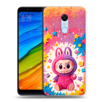 Силиконовый противоударный чехол на Xiaomi RedMi 5 Plus с принтом Labubu Лабубу Силиконовый противоударный чехол на Xiaomi RedMi 5 Plus с принтом Labubu Лабубу