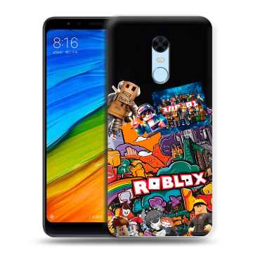 Силиконовый противоударный чехол на Xiaomi RedMi 5 Plus с принтом Roblox Роблокс Силиконовый противоударный чехол на Xiaomi RedMi 5 Plus с принтом Roblox Роблокс
