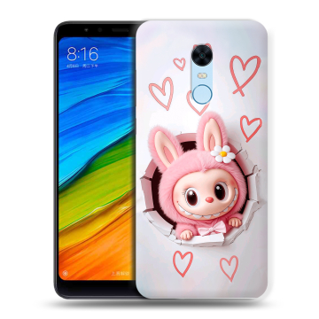 Силиконовый противоударный чехол на Xiaomi RedMi 5 Plus с принтом Labubu Лабубу