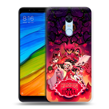 Силиконовый противоударный чехол на Xiaomi RedMi 5 Plus с принтом Hazbin Hotel Отель Хазбин Силиконовый противоударный чехол на Xiaomi RedMi 5 Plus с принтом Hazbin Hotel Отель Хазбин