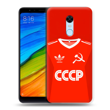 Силиконовый противоударный чехол на Xiaomi RedMi 5 Plus с принтом Флаг Герб СССР Силиконовый противоударный чехол на Xiaomi RedMi 5 Plus с принтом Флаг Герб СССР