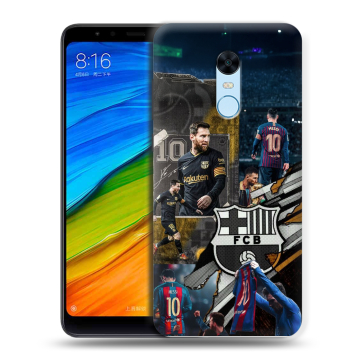 Силиконовый противоударный чехол на Xiaomi RedMi 5 Plus с принтом Messi Barcelona Силиконовый противоударный чехол на Xiaomi RedMi 5 Plus с принтом Messi Barcelona