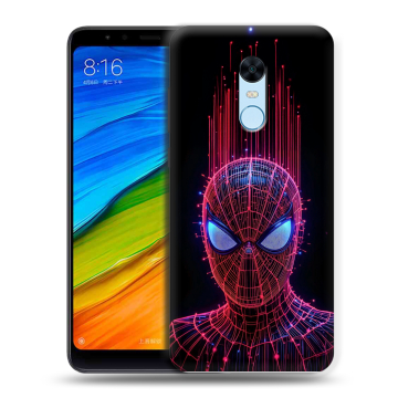 Силиконовый противоударный чехол на Xiaomi RedMi 5 Plus с принтом Spiderman Человек паук Силиконовый противоударный чехол на Xiaomi RedMi 5 Plus с принтом Spiderman Человек паук