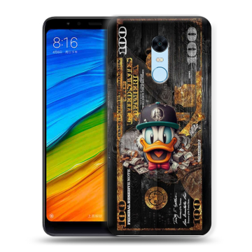 Силиконовый противоударный чехол на Xiaomi RedMi 5 Plus с принтом Дональд Дак Доллар Силиконовый противоударный чехол на Xiaomi RedMi 5 Plus с принтом Дональд Дак Доллар