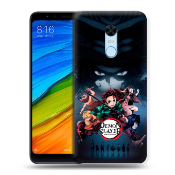 Силиконовый противоударный чехол на Xiaomi RedMi 5 Plus с принтом Demon Slayer Клинок рассекающий демонов Силиконовый противоударный чехол на Xiaomi RedMi 5 Plus с принтом Demon Slayer Клинок рассекающий демонов
