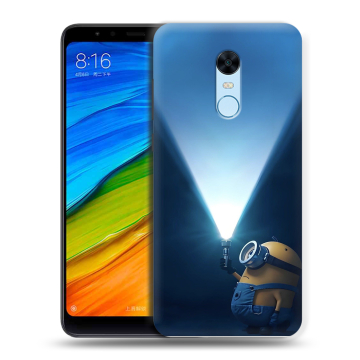 Силиконовый противоударный чехол на Xiaomi RedMi 5 Plus с принтом Миньоны Силиконовый противоударный чехол на Xiaomi RedMi 5 Plus с принтом Миньоны