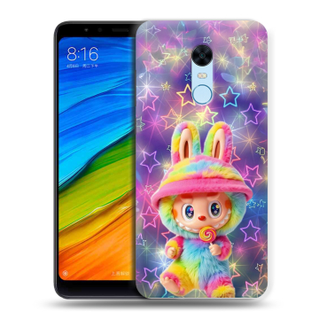 Силиконовый противоударный чехол на Xiaomi RedMi 5 Plus с принтом Labubu Лабубу Силиконовый противоударный чехол на Xiaomi RedMi 5 Plus с принтом Labubu Лабубу