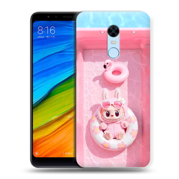 Силиконовый противоударный чехол на Xiaomi RedMi 5 Plus с принтом Labubu Лабубу Силиконовый противоударный чехол на Xiaomi RedMi 5 Plus с принтом Labubu Лабубу