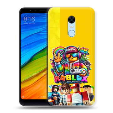 Силиконовый противоударный чехол на Xiaomi RedMi 5 Plus с принтом Roblox Роблокс Силиконовый противоударный чехол на Xiaomi RedMi 5 Plus с принтом Roblox Роблокс
