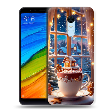 Силиконовый противоударный чехол на Xiaomi RedMi 5 Plus с принтом Новый год Силиконовый противоударный чехол на Xiaomi RedMi 5 Plus с принтом Новый год