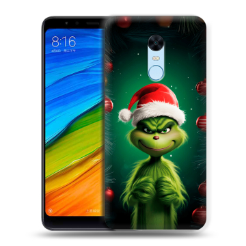 Силиконовый противоударный чехол на Xiaomi RedMi 5 Plus с принтом Гринч Новый год Рождество Силиконовый противоударный чехол на Xiaomi RedMi 5 Plus с принтом Гринч Новый год Рождество