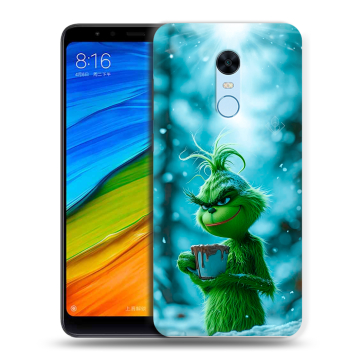 Силиконовый противоударный чехол на Xiaomi RedMi 5 Plus с принтом Новый год гринч Силиконовый противоударный чехол на Xiaomi RedMi 5 Plus с принтом Новый год гринч