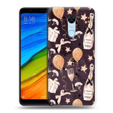 Силиконовый противоударный чехол на Xiaomi RedMi 5 Plus с принтом Новый год Силиконовый противоударный чехол на Xiaomi RedMi 5 Plus с принтом Новый год