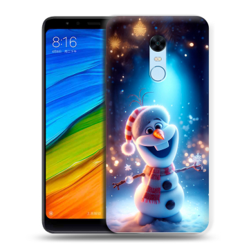 Силиконовый противоударный чехол на Xiaomi RedMi 5 Plus с принтом Новый год Силиконовый противоударный чехол на Xiaomi RedMi 5 Plus с принтом Новый год