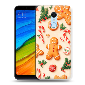 Силиконовый противоударный чехол на Xiaomi RedMi 5 Plus с принтом Новый год Силиконовый противоударный чехол на Xiaomi RedMi 5 Plus с принтом Новый год