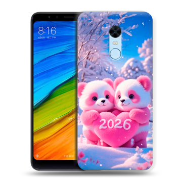 Силиконовый противоударный чехол на Xiaomi RedMi 5 Plus с принтом Новый год Силиконовый противоударный чехол на Xiaomi RedMi 5 Plus с принтом Новый год