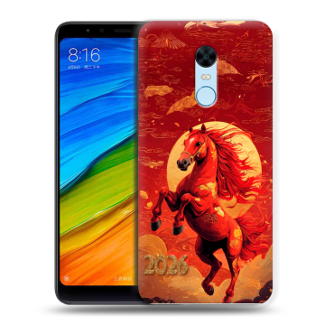 Силиконовый противоударный чехол на Xiaomi RedMi 5 Plus с принтом Новый год Силиконовый противоударный чехол на Xiaomi RedMi 5 Plus с принтом Новый год