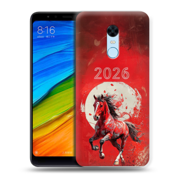 Силиконовый противоударный чехол на Xiaomi RedMi 5 Plus с принтом Новый год Силиконовый противоударный чехол на Xiaomi RedMi 5 Plus с принтом Новый год