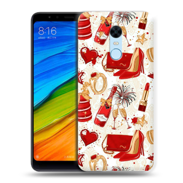 Силиконовый противоударный чехол на Xiaomi RedMi 5 Plus с принтом Новый год Силиконовый противоударный чехол на Xiaomi RedMi 5 Plus с принтом Новый год