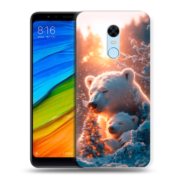 Силиконовый противоударный чехол на Xiaomi RedMi 5 Plus с принтом Новый год Силиконовый противоударный чехол на Xiaomi RedMi 5 Plus с принтом Новый год