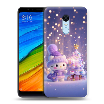 Силиконовый противоударный чехол на Xiaomi RedMi 5 Plus с принтом Новый год Силиконовый противоударный чехол на Xiaomi RedMi 5 Plus с принтом Новый год