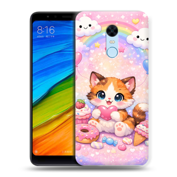 Силиконовый противоударный чехол на Xiaomi RedMi 5 Plus с принтом для девочек Силиконовый противоударный чехол на Xiaomi RedMi 5 Plus с принтом для девочек