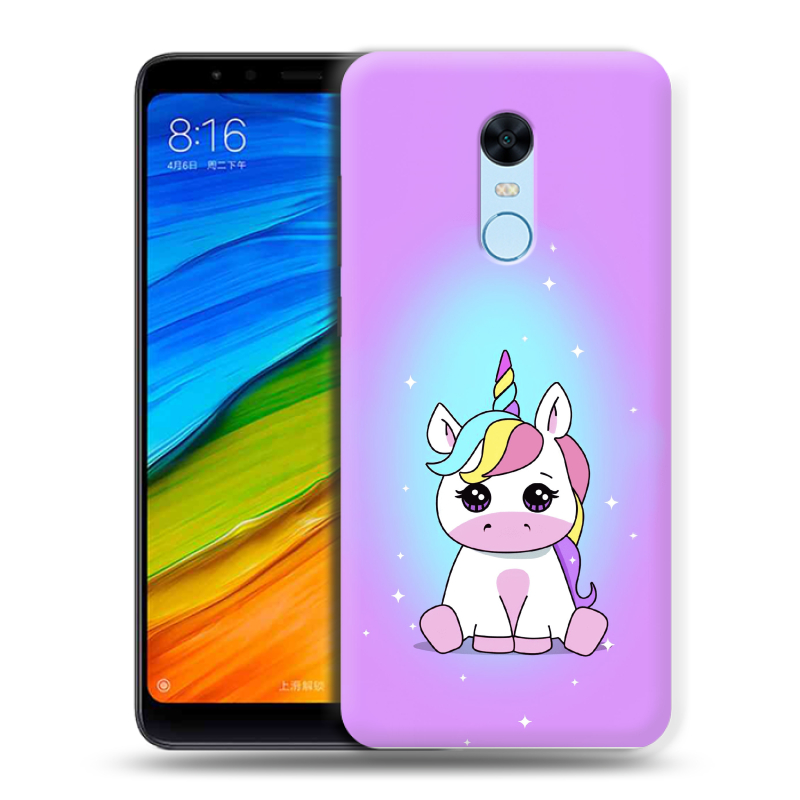 Силиконовый противоударный чехол на Xiaomi RedMi 5 Plus с принтом Единорог Силиконовый противоударный чехол на Xiaomi RedMi 5 Plus с принтом Единорог