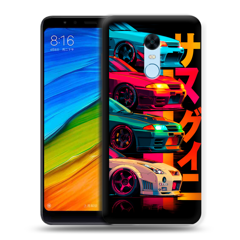 Силиконовый противоударный чехол на Xiaomi RedMi 5 Plus с принтом Гоночные машины Силиконовый противоударный чехол на Xiaomi RedMi 5 Plus с принтом Гоночные машины