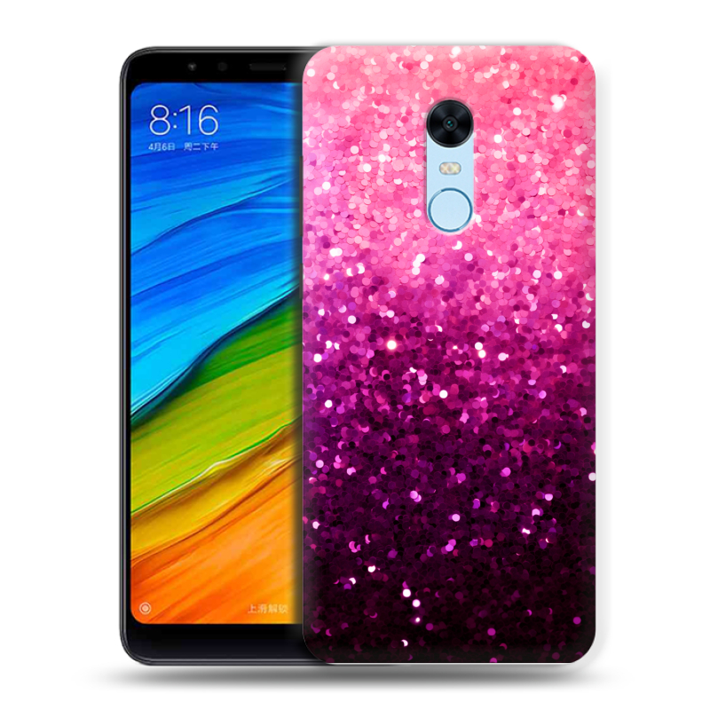 Силиконовый противоударный чехол на Xiaomi RedMi 5 Plus с принтом Блестки Силиконовый противоударный чехол на Xiaomi RedMi 5 Plus с принтом Блестки