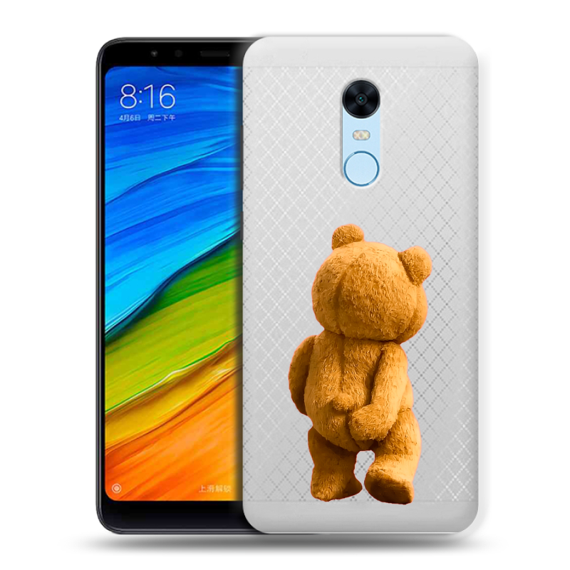 Силиконовый противоударный чехол на Xiaomi RedMi 5 Plus с принтом Медведь Силиконовый противоударный чехол на Xiaomi RedMi 5 Plus с принтом Медведь