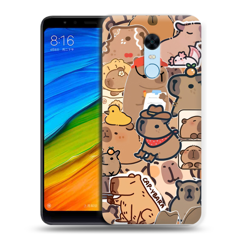Пластиковый чехол на Xiaomi RedMi 5 Plus с принтом капибара Пластиковый чехол на Xiaomi RedMi 5 Plus с принтом капибара
