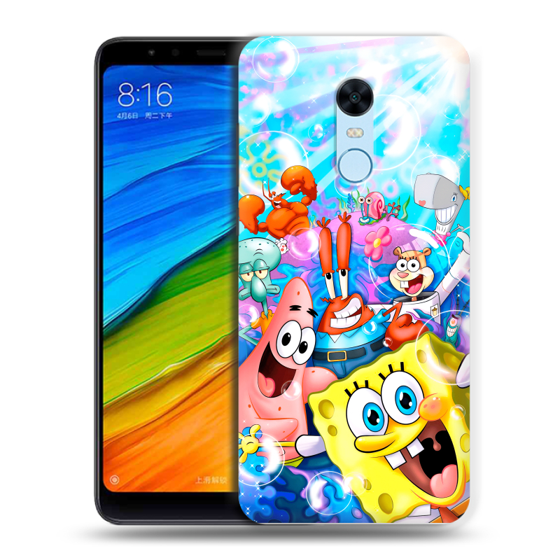 Силиконовый противоударный чехол на Xiaomi RedMi 5 Plus с принтом спанчбоб спанч боб Силиконовый противоударный чехол на Xiaomi RedMi 5 Plus с принтом спанчбоб спанч боб