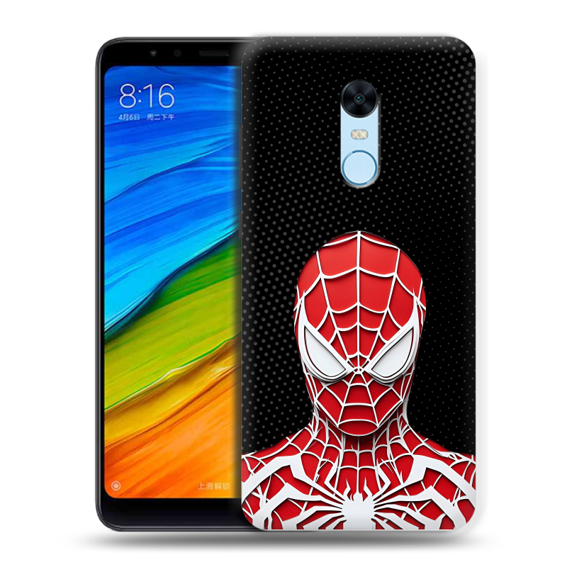 Пластиковый чехол на Xiaomi RedMi 5 Plus с принтом человек паук spiderman Пластиковый чехол на Xiaomi RedMi 5 Plus с принтом человек паук spiderman