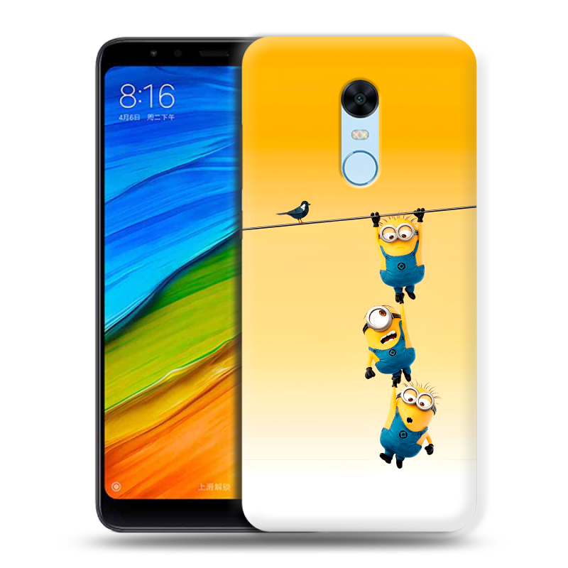 Силиконовый противоударный чехол на Xiaomi RedMi 5 Plus с принтом Миньоны Силиконовый противоударный чехол на Xiaomi RedMi 5 Plus с принтом Миньоны