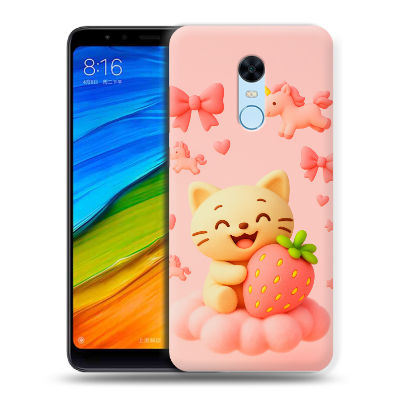Силиконовый противоударный чехол на Xiaomi RedMi 5 Plus с принтом для девочек Силиконовый противоударный чехол на Xiaomi RedMi 5 Plus с принтом для девочек