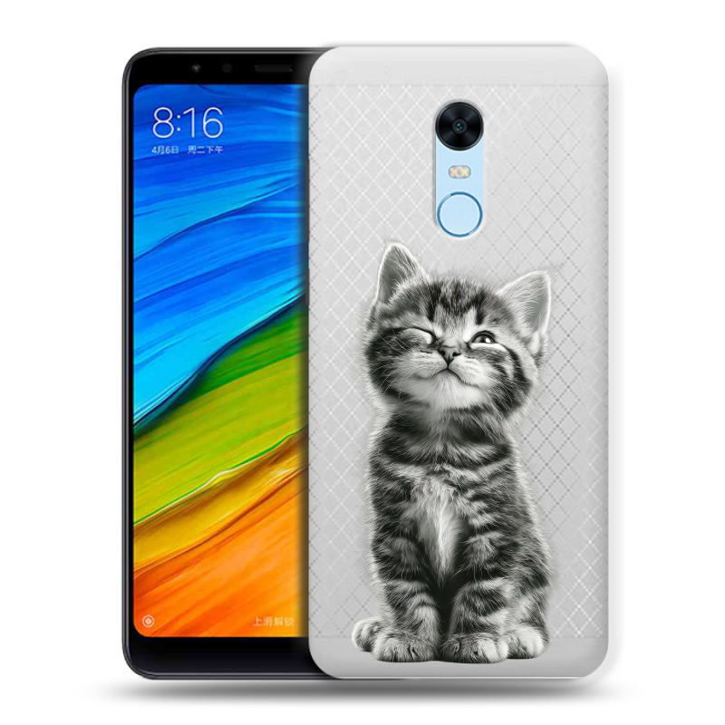 Пластиковый чехол на Xiaomi RedMi 5 Plus с принтом Котенок Пластиковый чехол на Xiaomi RedMi 5 Plus с принтом Котенок