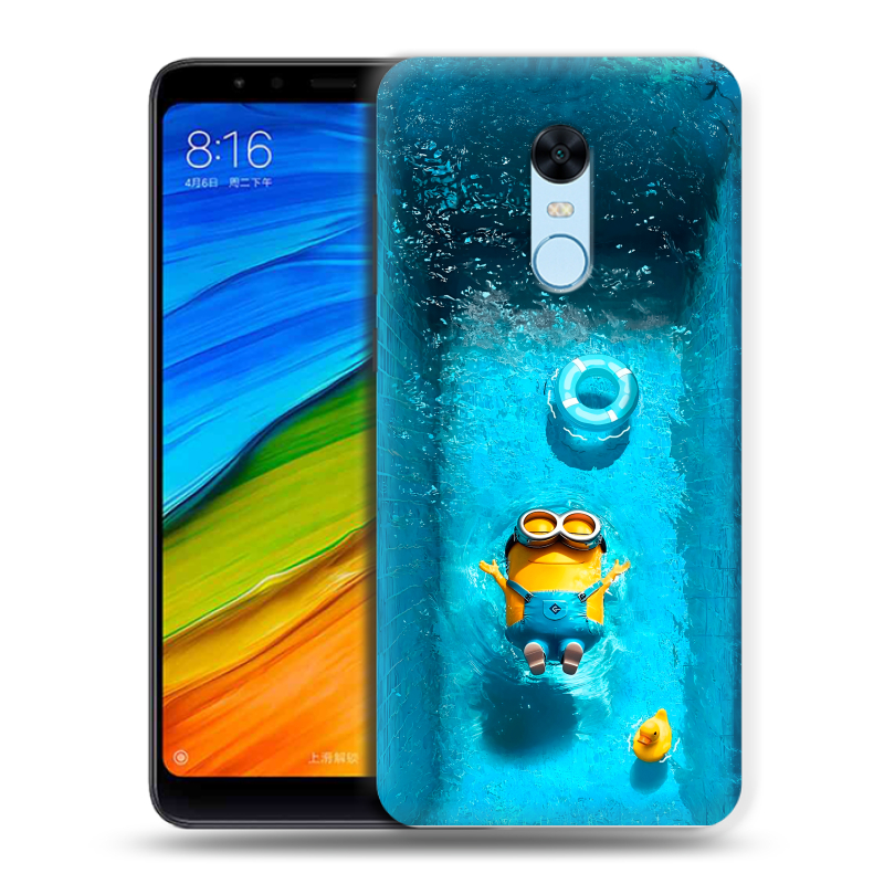 Силиконовый противоударный чехол на Xiaomi RedMi 5 Plus с принтом Миньоны Силиконовый противоударный чехол на Xiaomi RedMi 5 Plus с принтом Миньоны