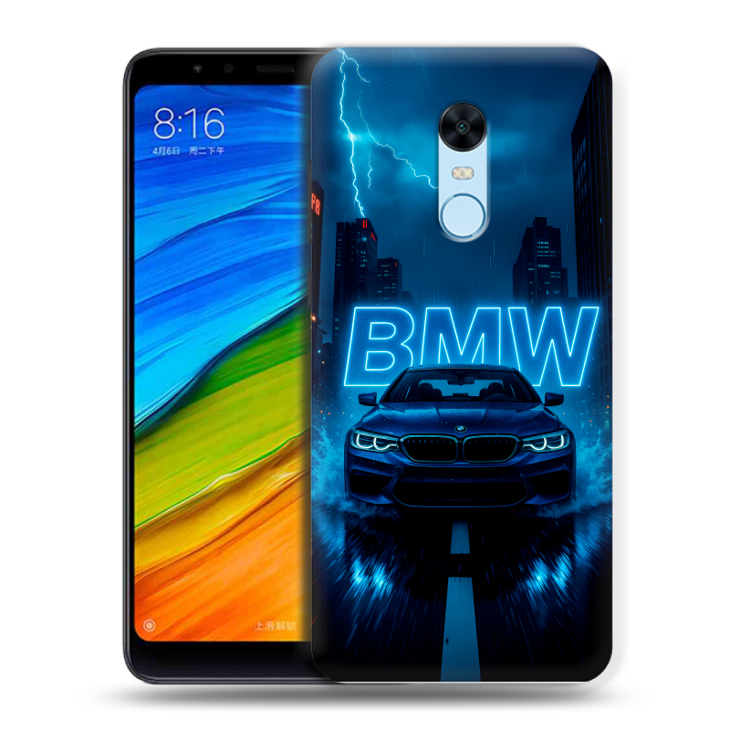Пластиковый чехол на Xiaomi RedMi 5 Plus с принтом BMW БМВ Пластиковый чехол на Xiaomi RedMi 5 Plus с принтом BMW БМВ