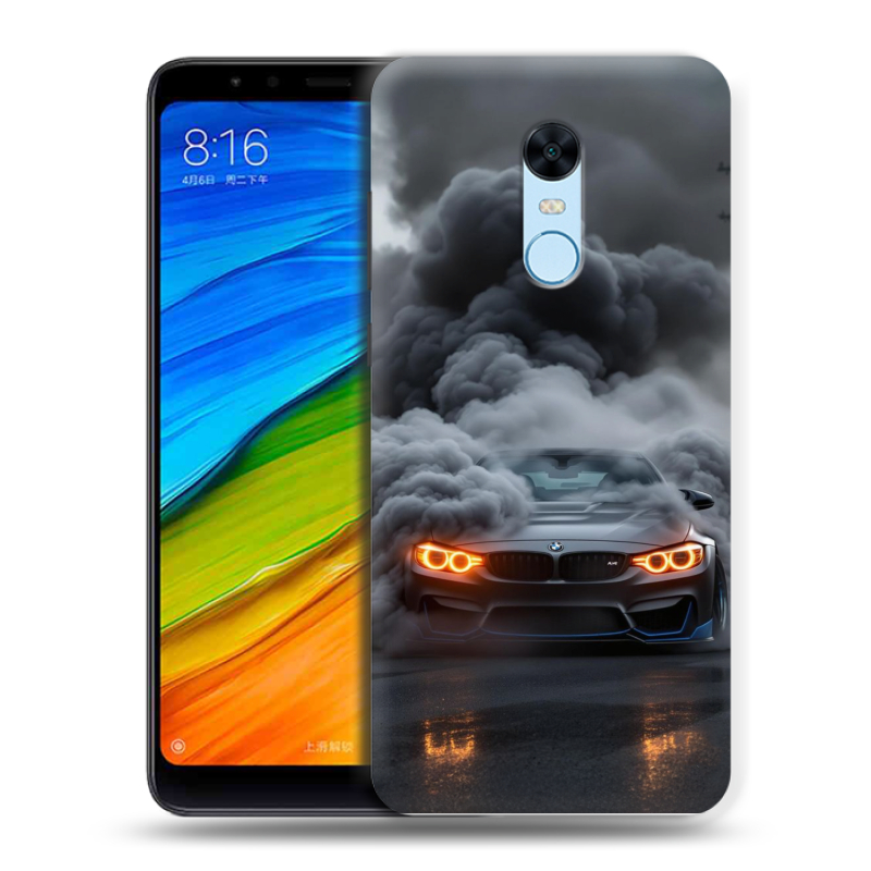 Силиконовый противоударный чехол на Xiaomi RedMi 5 Plus с принтом BMW БМВ Силиконовый противоударный чехол на Xiaomi RedMi 5 Plus с принтом BMW БМВ