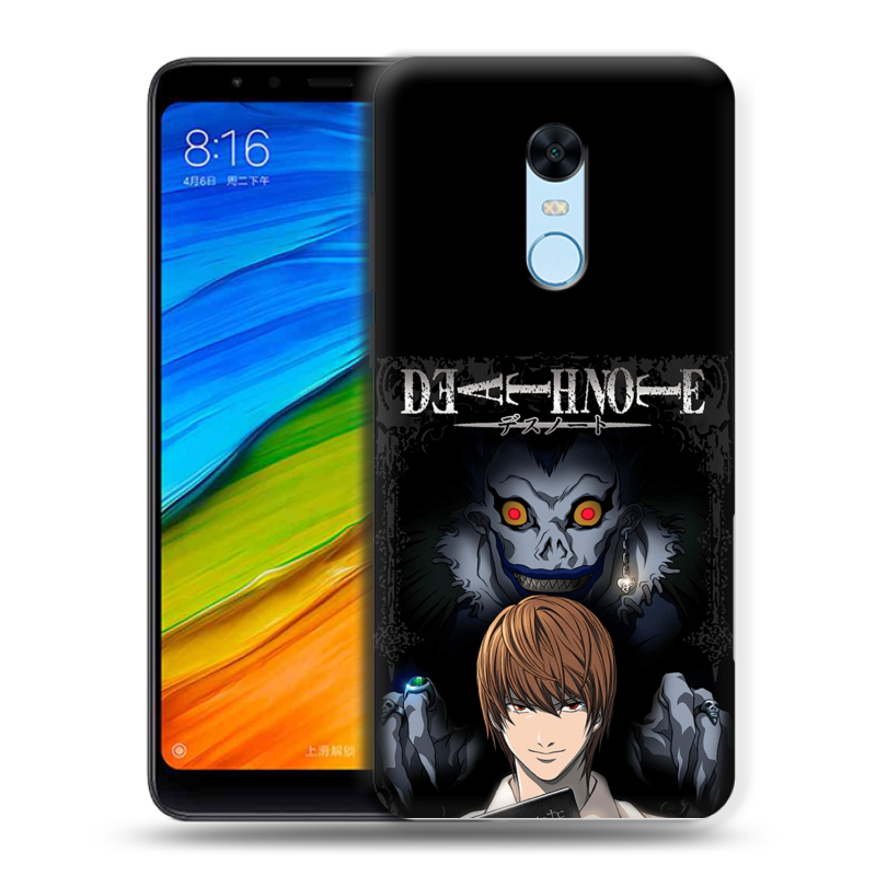Силиконовый противоударный чехол на Xiaomi RedMi 5 Plus с принтом Death note Тетрадь смерти Силиконовый противоударный чехол на Xiaomi RedMi 5 Plus с принтом Death note Тетрадь смерти