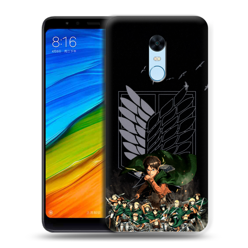 Силиконовый противоударный чехол на Xiaomi RedMi 5 Plus с принтом Атака титанов Силиконовый противоударный чехол на Xiaomi RedMi 5 Plus с принтом Атака титанов