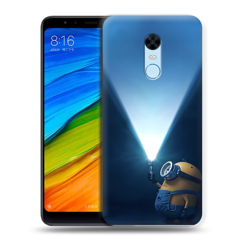 Пластиковый чехол на Xiaomi RedMi 5 Plus с принтом Миньоны Пластиковый чехол на Xiaomi RedMi 5 Plus с принтом Миньоны