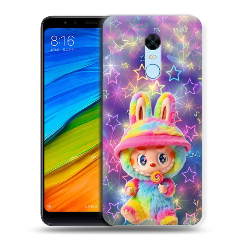 Пластиковый чехол на Xiaomi RedMi 5 Plus с принтом Labubu Лабубу Пластиковый чехол на Xiaomi RedMi 5 Plus с принтом Labubu Лабубу