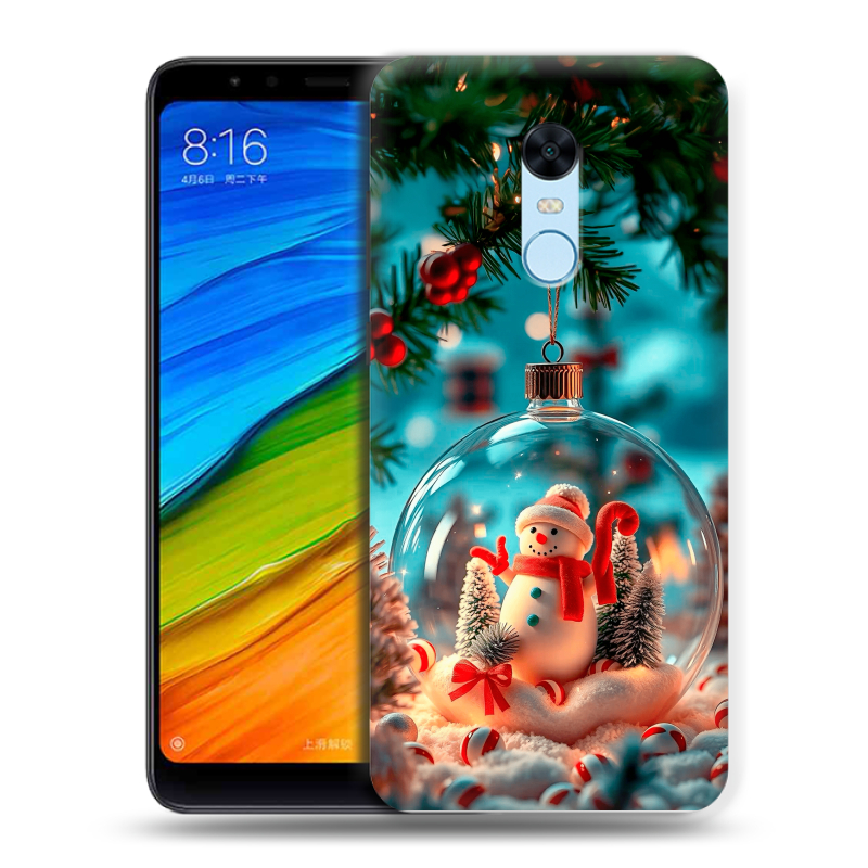 Пластиковый чехол на Xiaomi RedMi 5 Plus с принтом Новый год Пластиковый чехол на Xiaomi RedMi 5 Plus с принтом Новый год