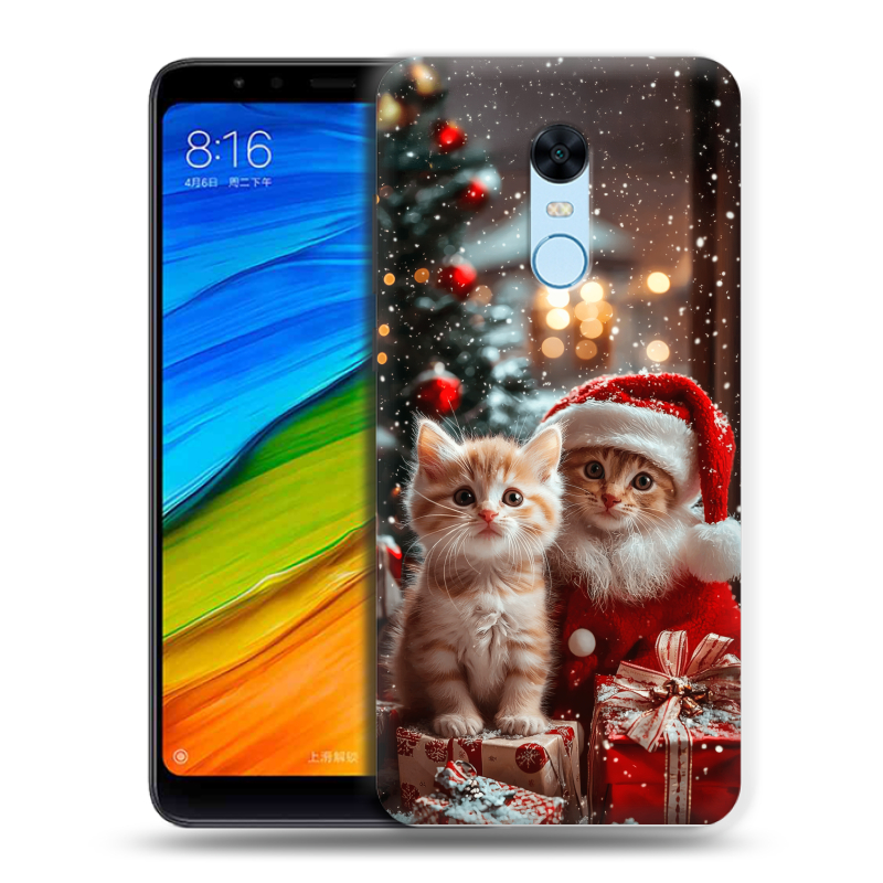 Силиконовый противоударный чехол на Xiaomi RedMi 5 Plus с принтом Новый год Силиконовый противоударный чехол на Xiaomi RedMi 5 Plus с принтом Новый год