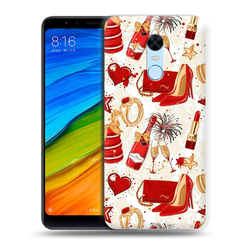 Пластиковый чехол на Xiaomi RedMi 5 Plus с принтом Новый год Пластиковый чехол на Xiaomi RedMi 5 Plus с принтом Новый год